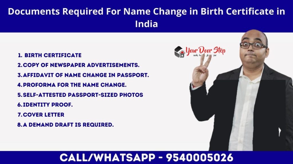 Document Required For Name Change in Birth Certificate in India