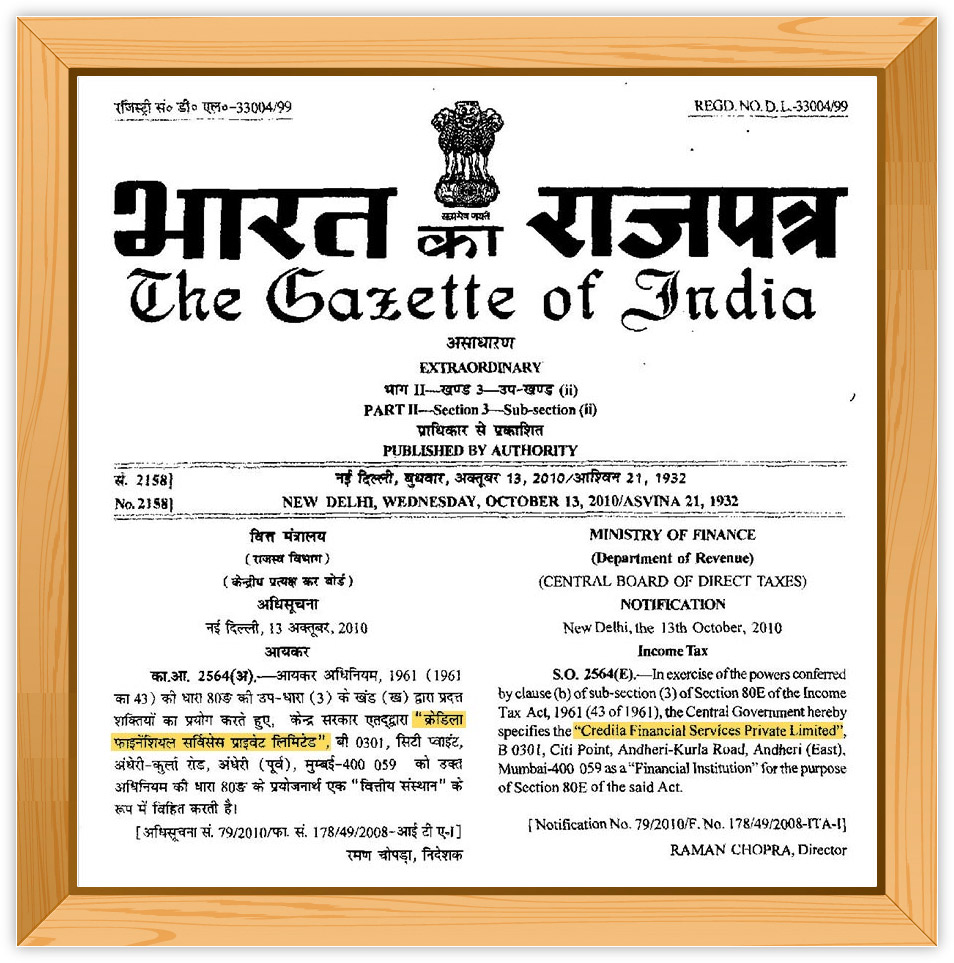 Publish Notification in Central Gazette