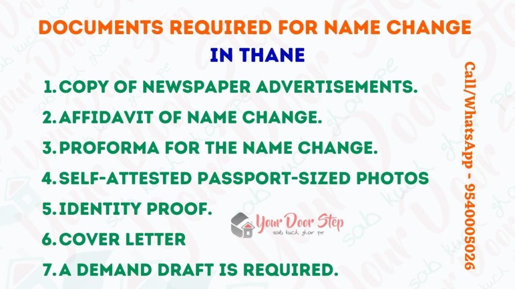 Documents Required For Name Change in Thane
