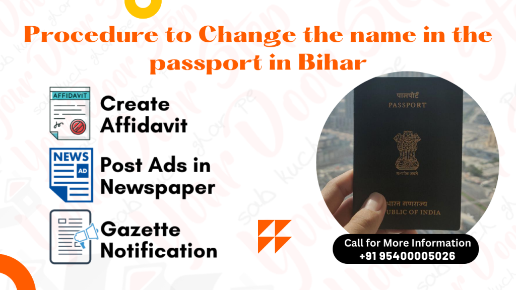 procedure to change name and address in passport in Bihar