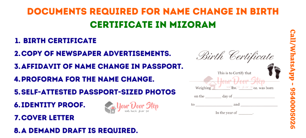 birth certificate name change mizoram
