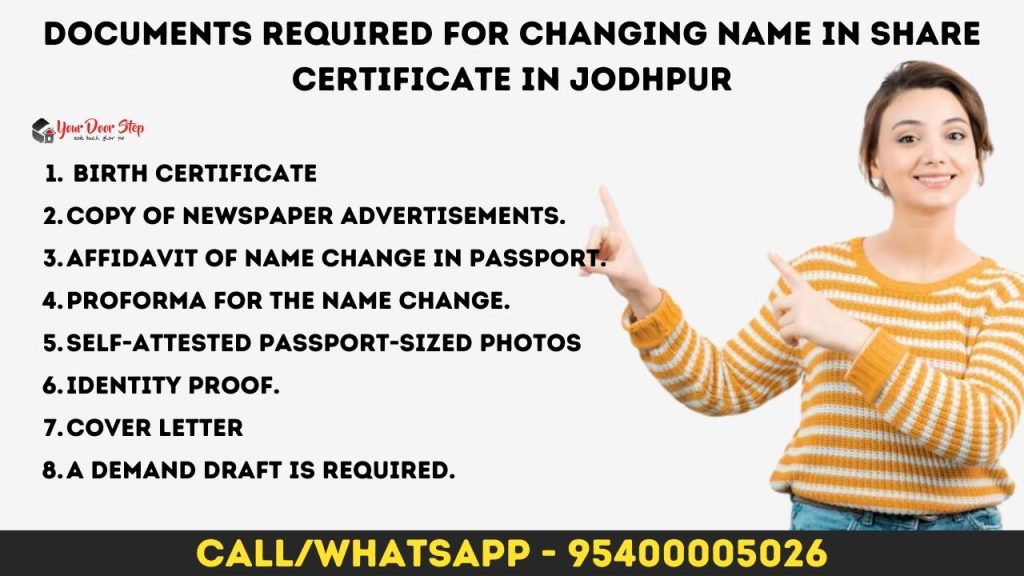 Documents Required for changing name in share certificate in Jodhpur