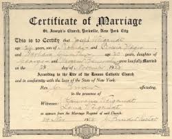 old marriage certificate