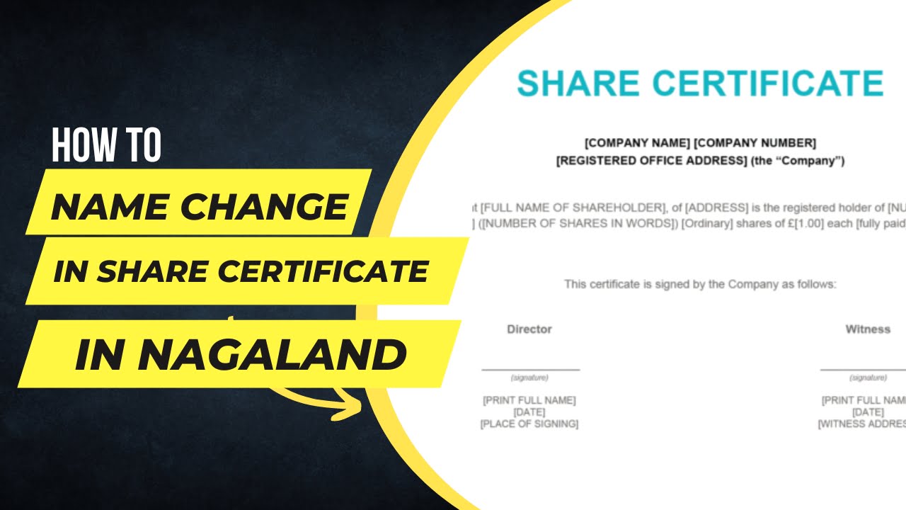 How to Name Change in Share Certificate in Nagaland In Rs.999