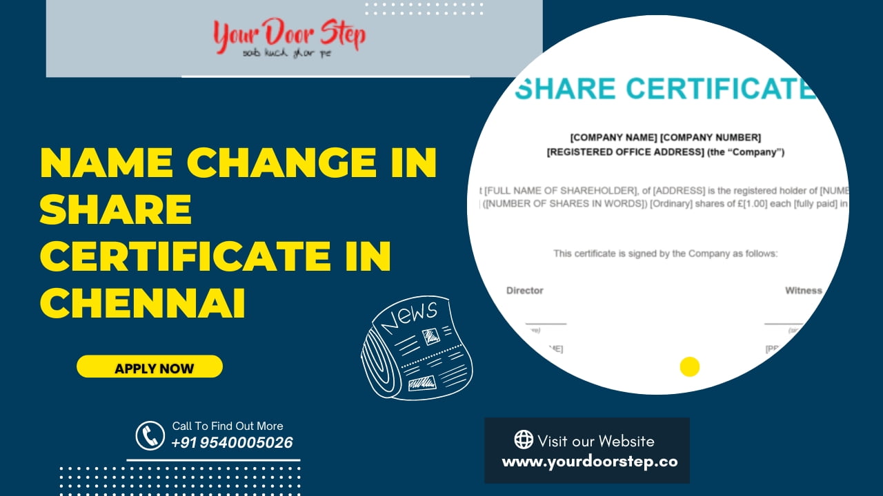 Name change in share certificate in Chennai