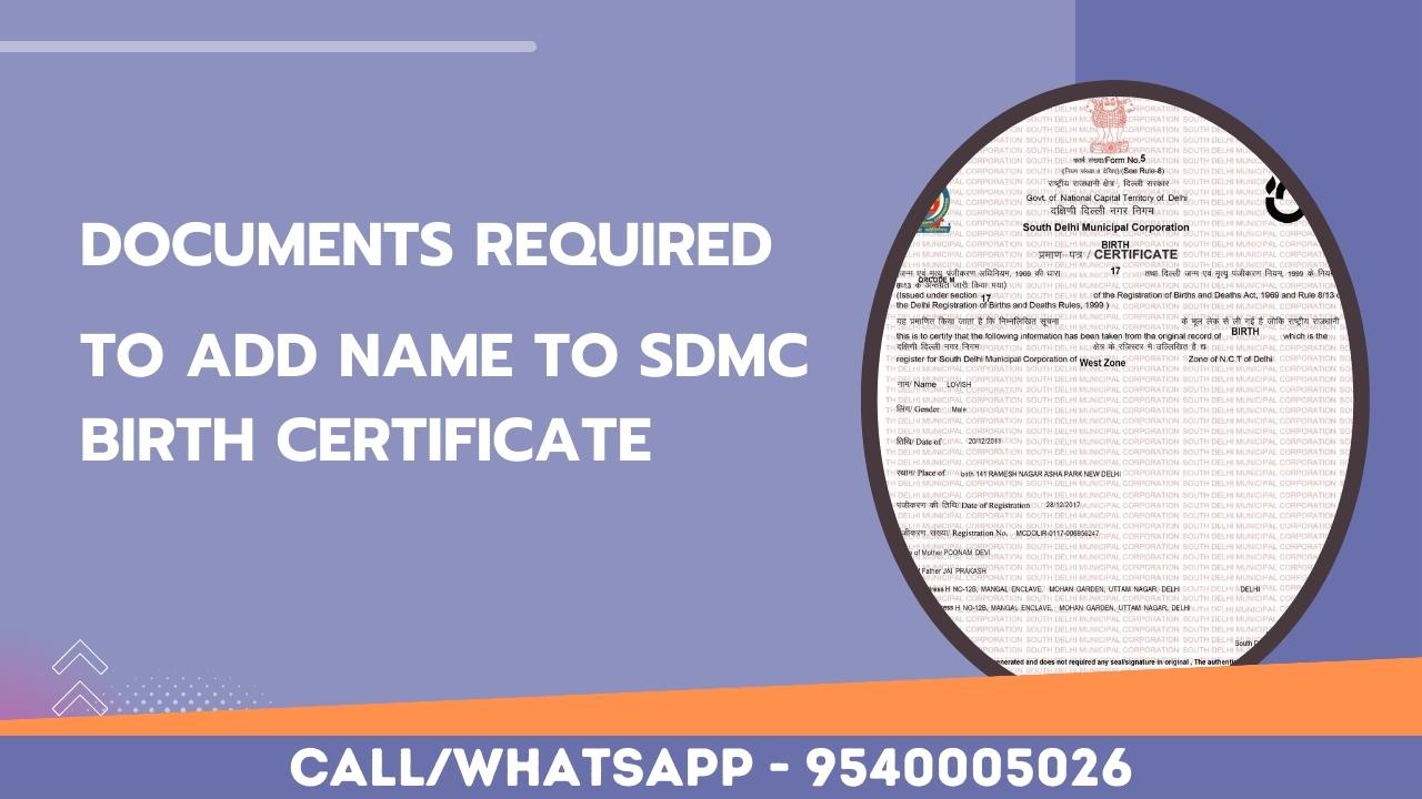 Name change in SDMC birth certificate YourDoorstep Marriage Registration Birth Certificate