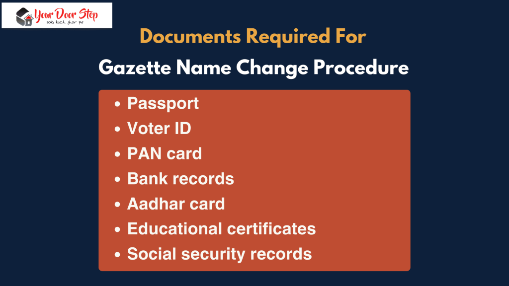 documents required for gazette name change procedure