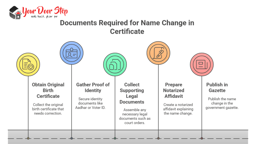 Documents Required for Name Change in Certificate