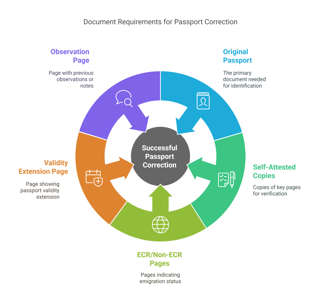 document requirements for passport correction