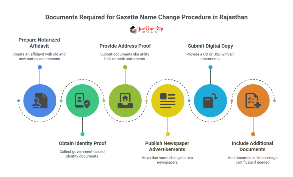 Documents Required for Gazette Name Change Procedure in Rajasthan