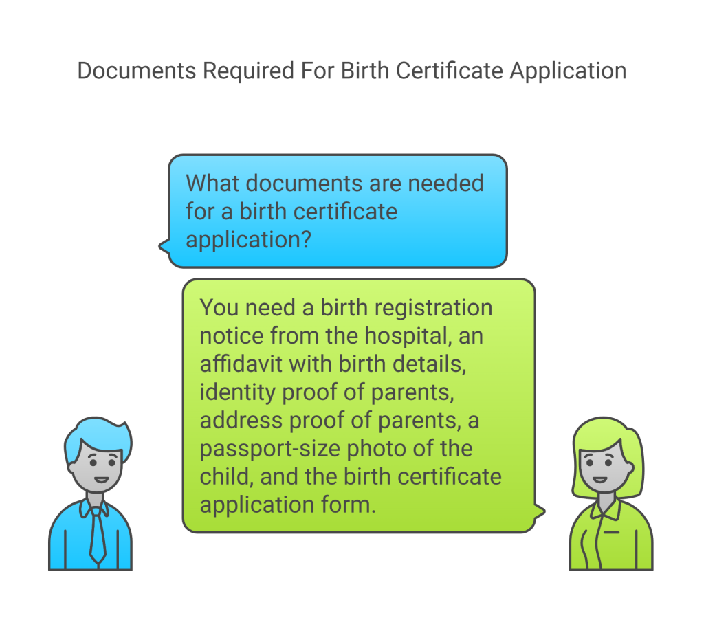 documents required for birth certificate application