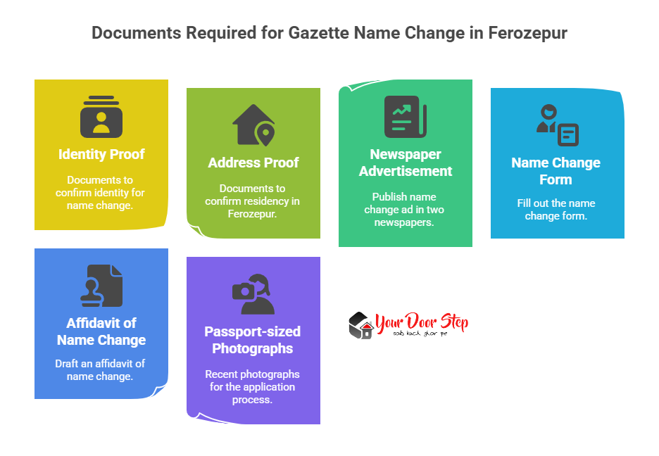 Documents Required for Gazette Name Change in Ferozepur
