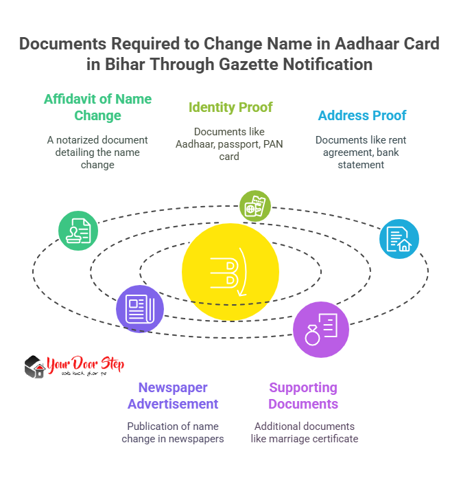 Documents Required to Change Name in Aadhaar Card in Bihar Through Gazette Notification