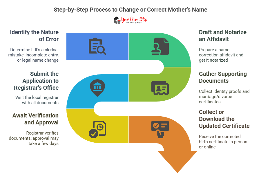 Step-by-Step Process to Change or Correct Mother’s Name