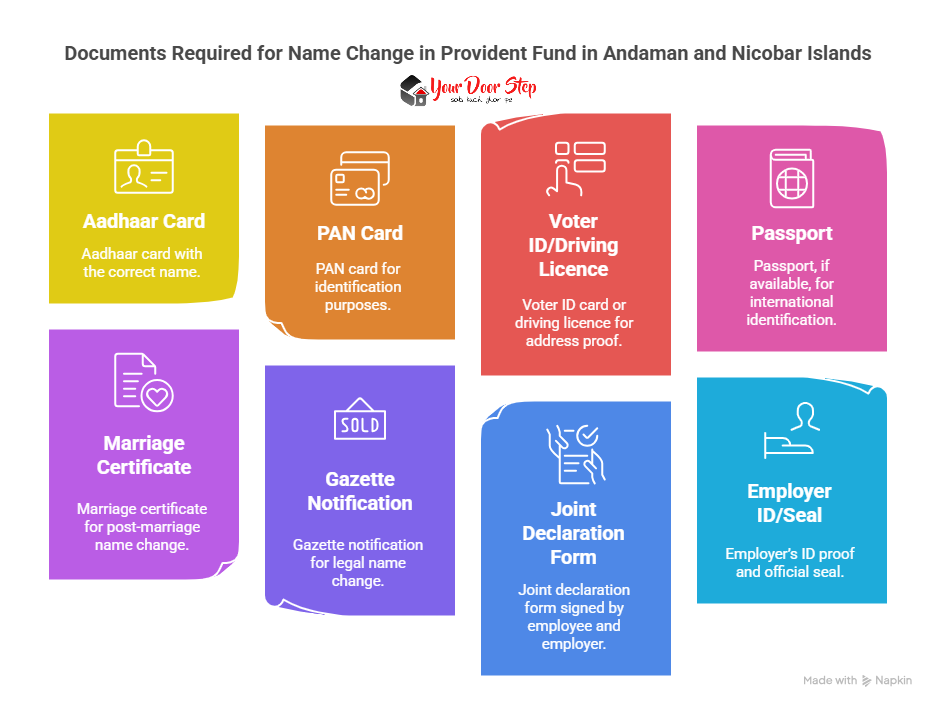 Documents Required for Name Change in Provident Fund in Andaman and Nicobar Islands