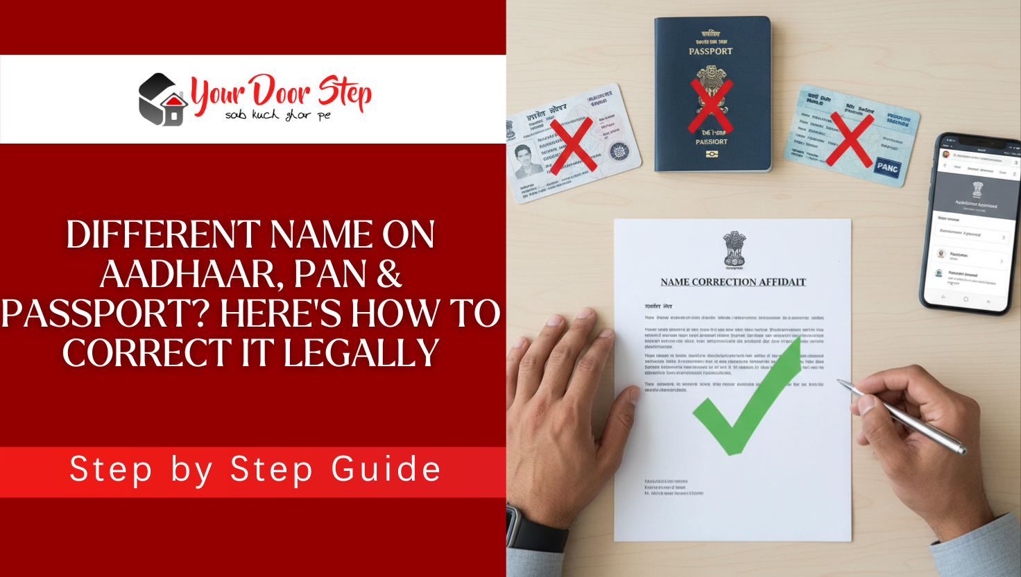 Different Name on Aadhaar, PAN &amp; Passport? Here’s How to Correct It Legally in 2025