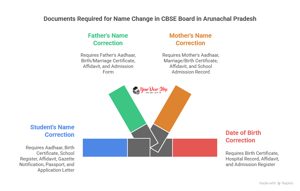 Documents Required for Name Change in CBSE Board in Arunachal Pradesh