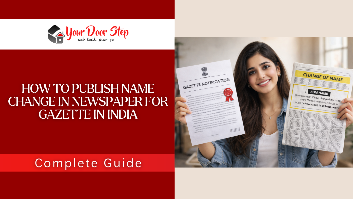 How to Publish Name Change in Newspaper for Gazette in India