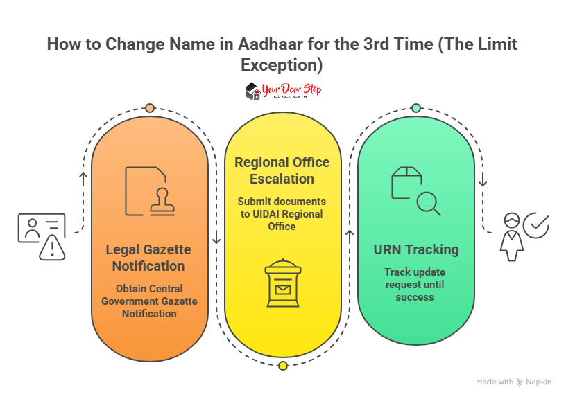 How to Change Name in Aadhaar for the 3rd Time (The Limit Exception)