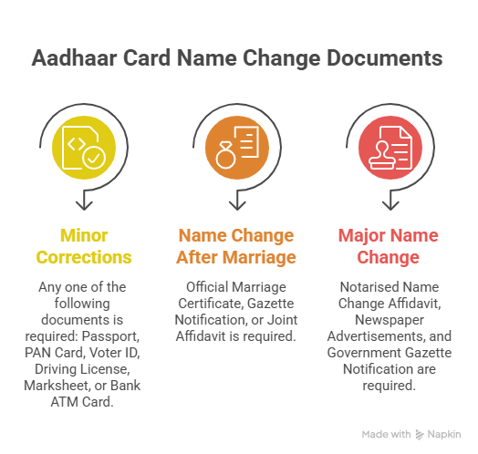 Aadhaar Card Name Change Documents