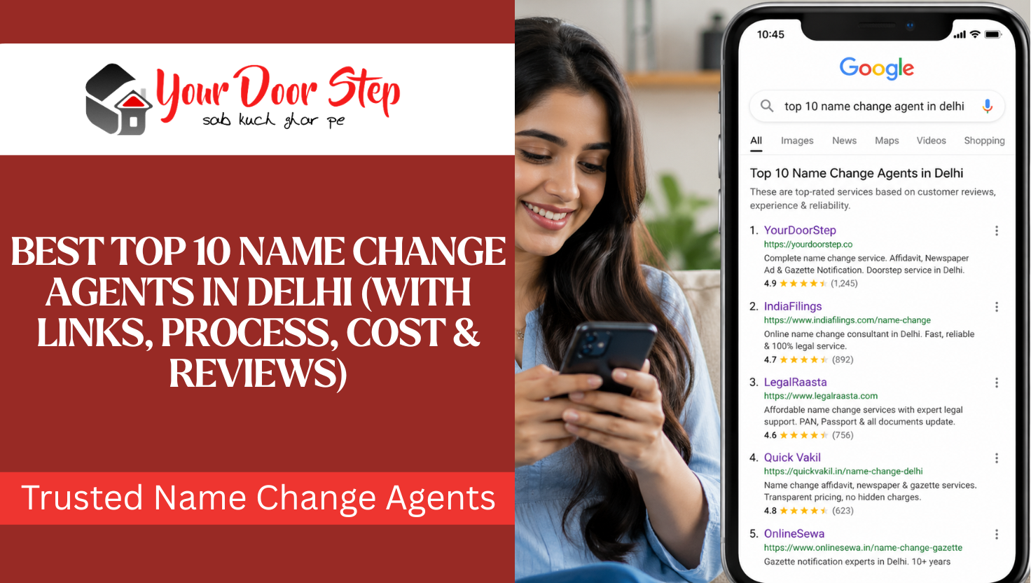 Best Top 10 Name Change Agents in Delhi (With Links, Process, Cost & Reviews)